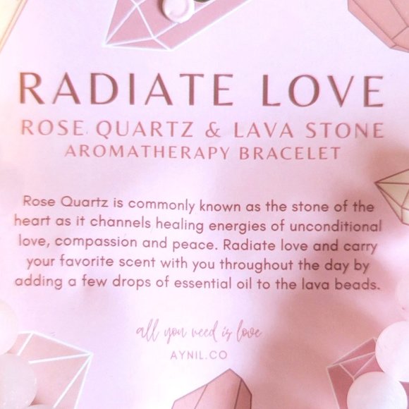 Rose Quartz and Lava Bead Aromatherapy Bracelet - Picture 3 of 3